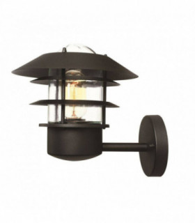 1 Light Outdoor Coastal Wall Lantern Light Black IP44, E27
