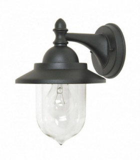 1 Light Outdoor Wall Lantern Light Black IP44, E27