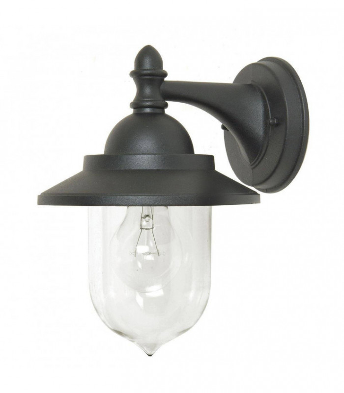 1 Light Outdoor Wall Lantern Light Black IP44, E27
