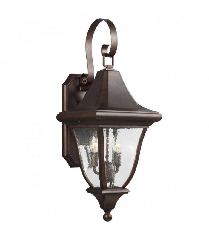 2 Light Outdoor Medium Wall Lantern Light Bronze IP44, E14