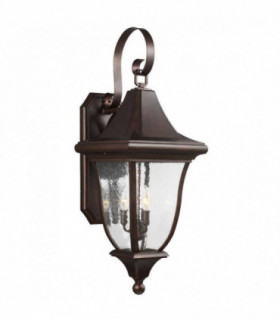 3 Light Outdoor Large Wall Lantern Light Bronze IP44, E14