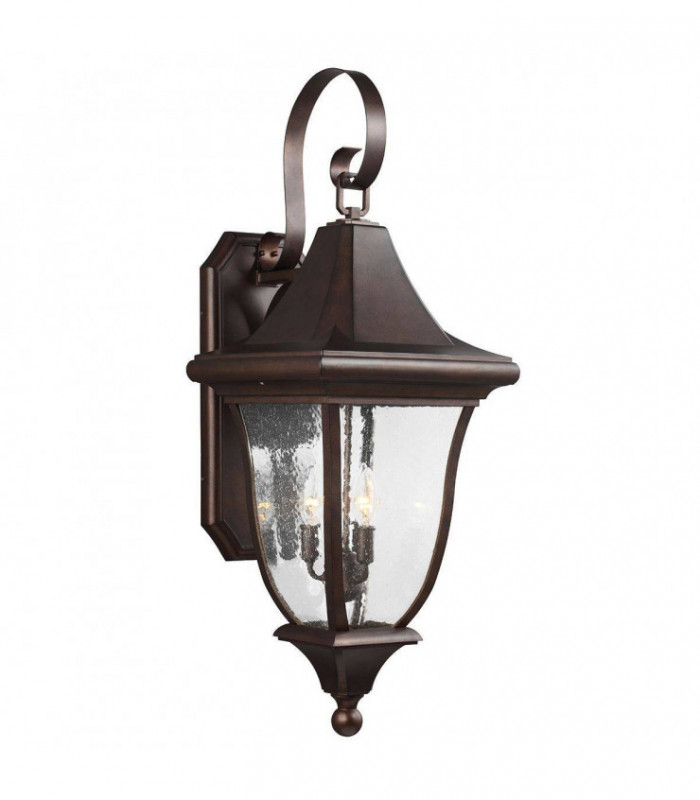 3 Light Outdoor Large Wall Lantern Light Bronze IP44, E14