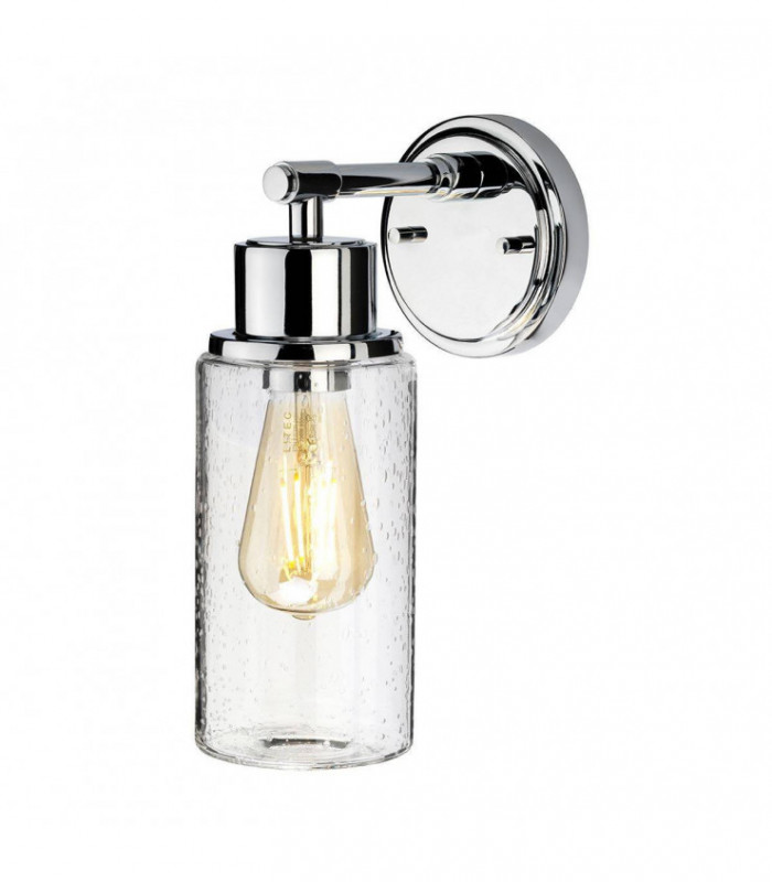 1 Light Outdoor Wall Light Polished Chrome IP44, E27