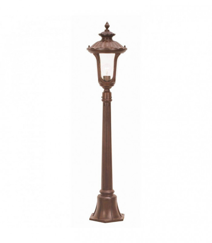 1 Light Small Outdoor Post Lantern Rusty Bronze Patina IP44, E27