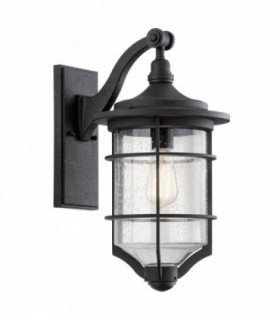 1 Light Medium Outdoor Wall Lantern Black IP44, E27