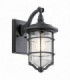 1 Light Small Outdoor Wall Lantern Black IP44, E27
