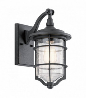 1 Light Small Outdoor Wall Lantern Black IP44, E27