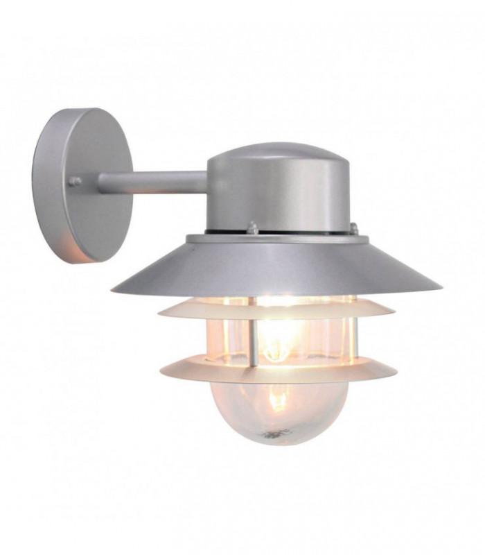 1 Light Outdoor Wall Lantern Light Silver IP44, E27