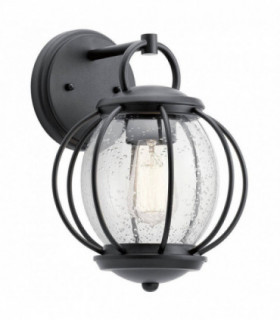 1 Light Outdoor Wall Lantern Black IP44, E27