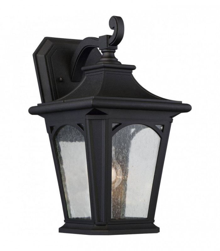 1 Light Medium Wall Lantern - Mystic Black Finish, E27