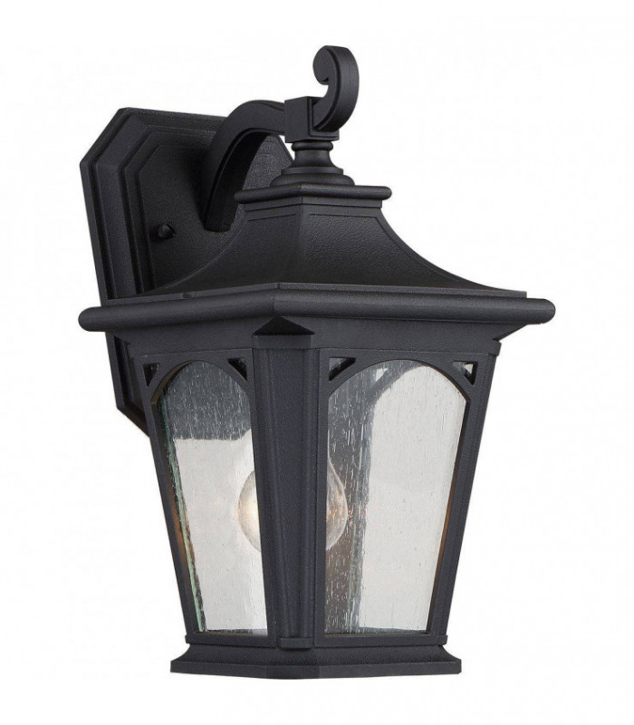 1 Light Small Wall Lantern - Mystic Black Finish, E27