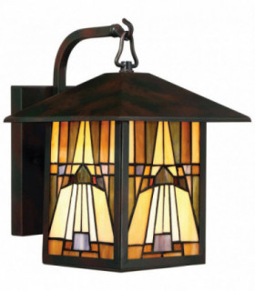 1 Light Outdoor Medium Wall Lantern - Bronze Finish, E27