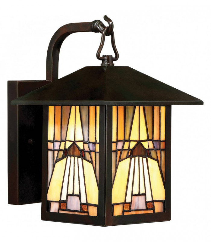 1 Light Outdoor Small Wall Lantern - Bronze Finish, E27