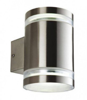 2 Light Up Down Wall Light Stainless Steel IP44