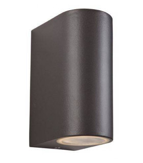 2 Light Up Down Wall Light Gun Metal IP44, GU10
