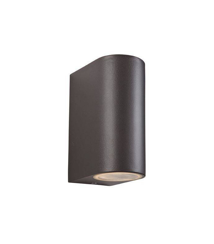 2 Light Up Down Wall Light Gun Metal IP44, GU10