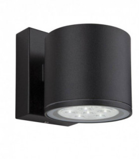 LED 6 Light Single Wall Light Black IP44