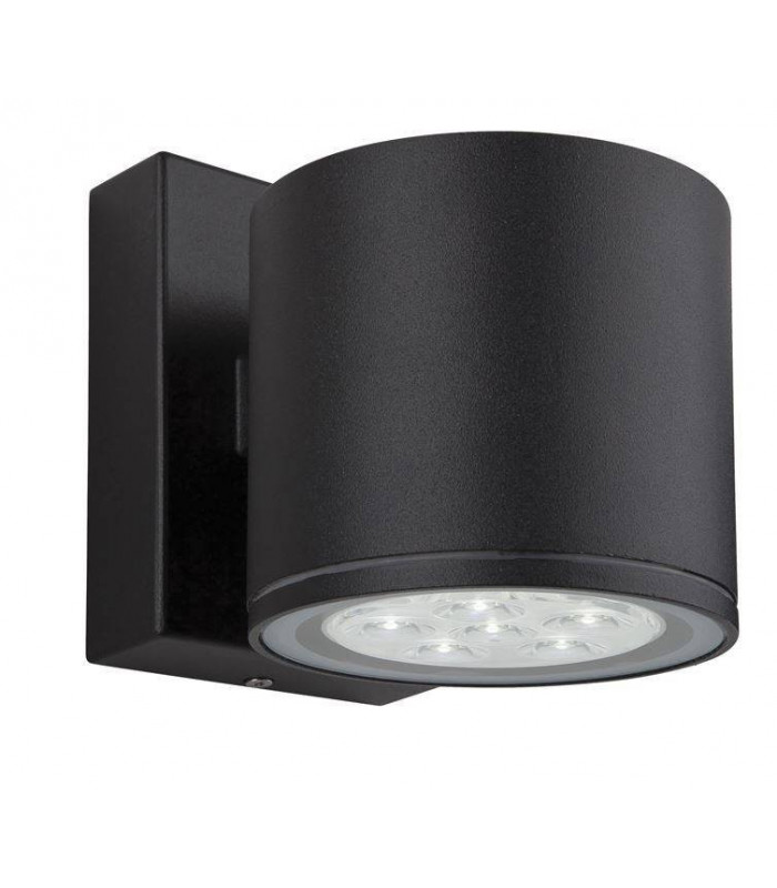 LED 6 Light Single Wall Light Black IP44