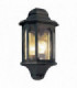 1 Light Outdoor Wall Half Lantern Light Black IP44, E27