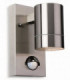 1 Light Single Outdoor Wall Light Light, PIR Stainless Steel IP44, GU10