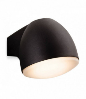 LED 1 Light Outdoor Wall Light Black, Frosted Glass IP44