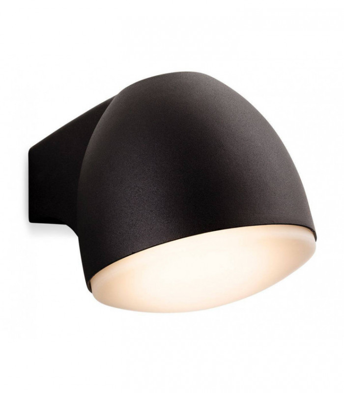 LED 1 Light Outdoor Wall Light Black, Frosted Glass IP44