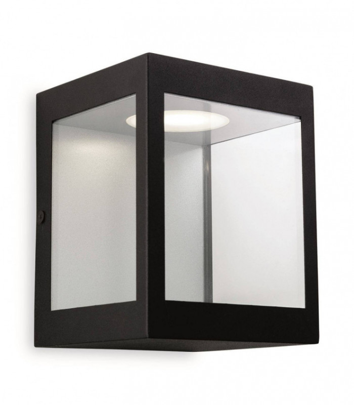 LED 1 Light Outdoor Wall Lantern Black IP44
