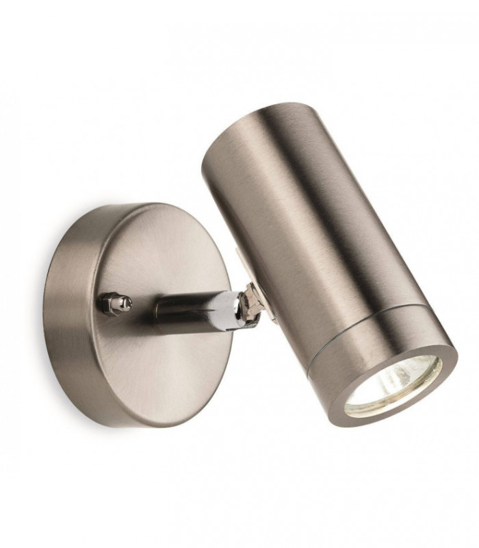 LED 1 Light Single Outdoor Wall Light Spotlight Stainless Steel IP44