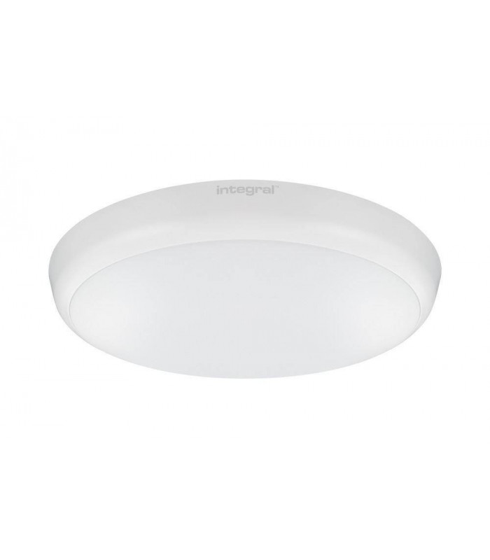 LED Flush Ceiling / Wall Light 18W 4000K 1584lm IK10 3hr Emergency Matt White IP54