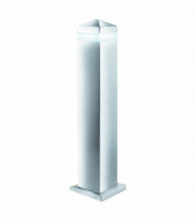 LED 16 Light Square Outdoor Bollard Post Light Satin Silver, Stainless Steel IP44