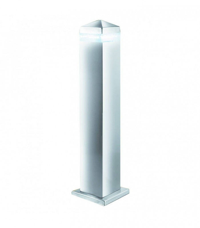 LED 16 Light Square Outdoor Bollard Post Light Satin Silver, Stainless Steel IP44