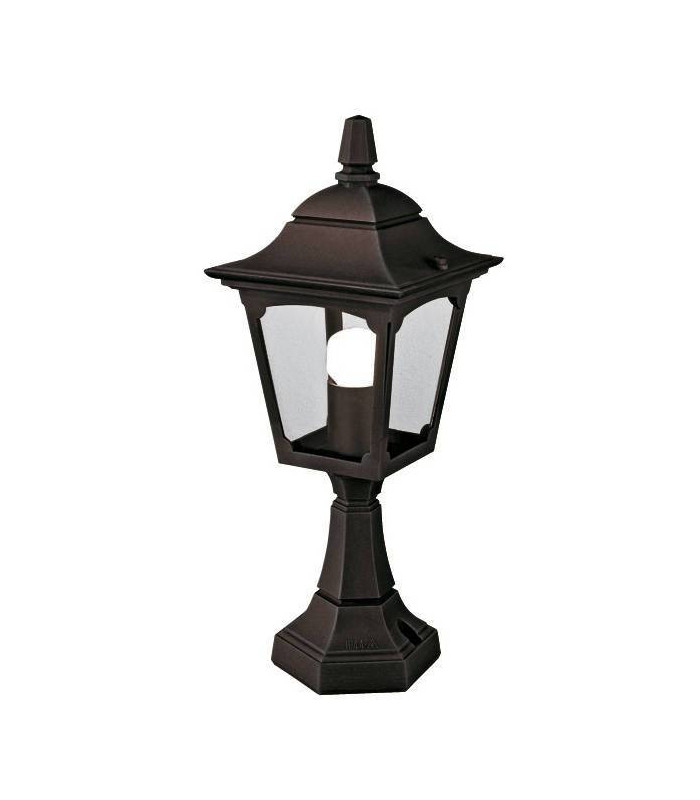 1 Light Outdoor Pedestal Lantern Black IP44, E27