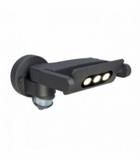 LED 3 Light Indoor Wall Spotlight Graphite with PIR Motion Sensor IP54