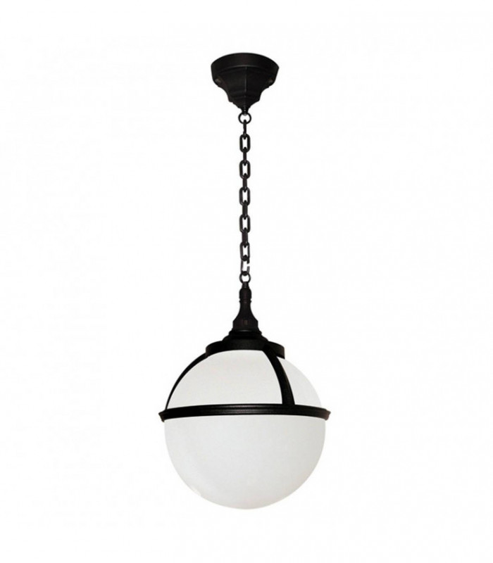 1 Light Outdoor Globe Ceiling Chain Lantern Black IP44, E27