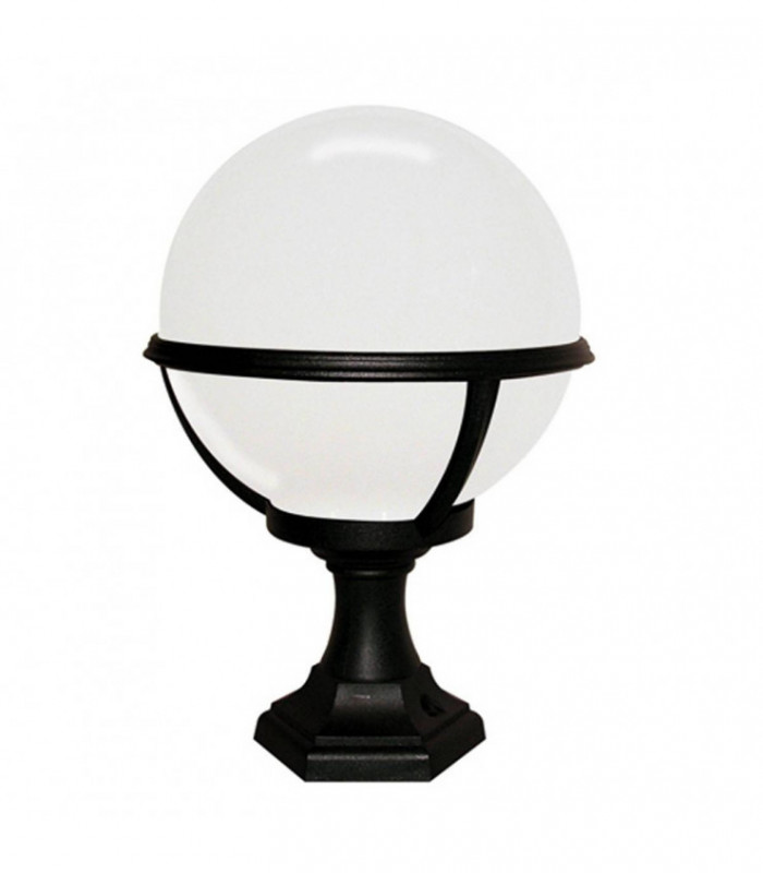 1 Light Outdoor Pedestal Lantern Black IP44, E27