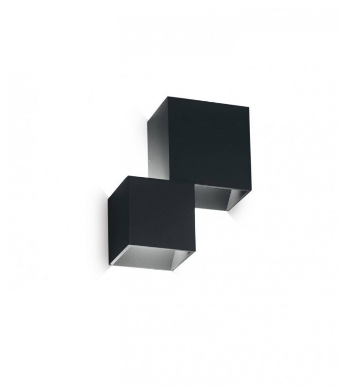 LED 2 Light Outdoor Wall Light Black IP44
