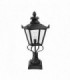 1 Light Outdoor Pedestal Lantern Black, E27