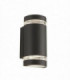 2 Light Outdoor Up & Down Wall Light Grey IP44, GU10