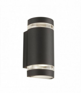 2 Light Outdoor Up & Down Wall Light Grey IP44, GU10