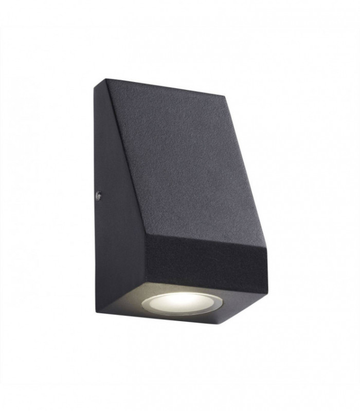 Integrated LED 1 Light Outdoor Wall Light Sanded Black, Frosted IP44