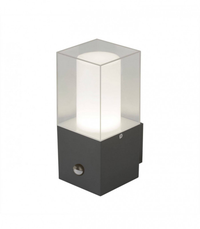1 Light Outdoor Sensor Lamp Dark Grey, White IP44, E27