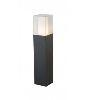 1 Light Outdoor Bollard Dark Grey, White IP44, E27