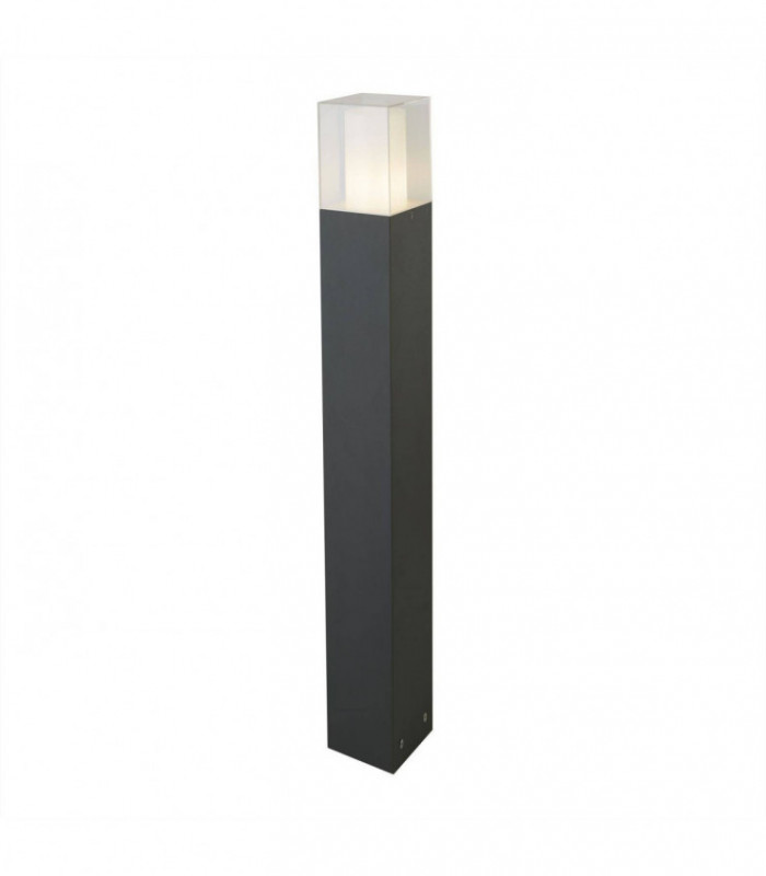 1 Light Outdoor Bollard Dark Grey, White IP44, E27
