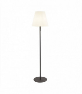 1 Light Outdoor Floor Lamp Dark Grey, White Shade IP44, E27