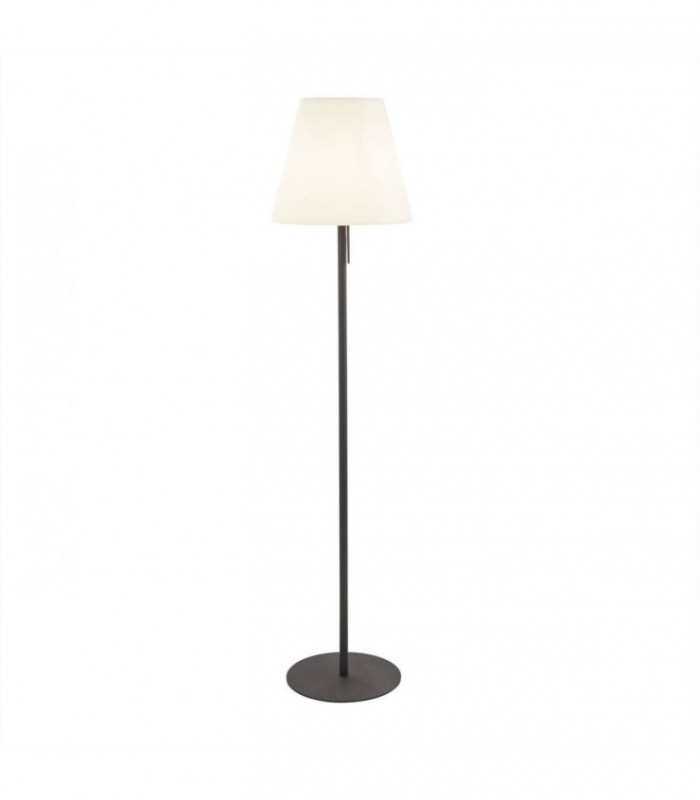1 Light Outdoor Floor Lamp Dark Grey, White Shade IP44, E27