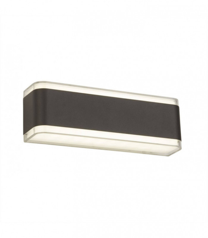 Integrated LED 2 Light Outdoor Wall Light Dark Grey IP44