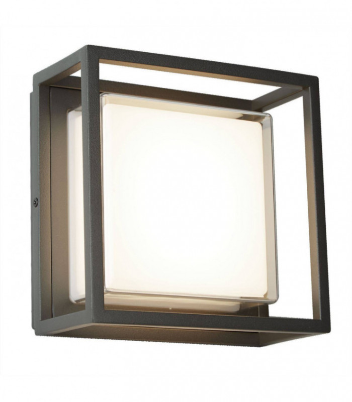 Integrated LED  Outdoor Wall Light Dark Grey, Opal White IP44