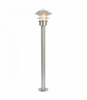 1 Light Outdoor Bollard Light Stainless Steel IP44, E27