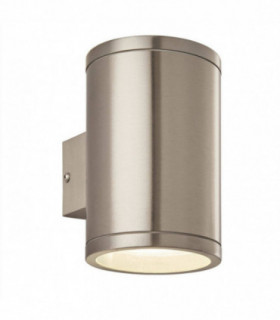 LED 2 Light Outdoor Up Down Wall Marine Grade Brushed Stainless Steel, Glass IP44