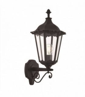 1 Light Outdoor Wall Lantern Matt Black Paint, Glass IP44, E27